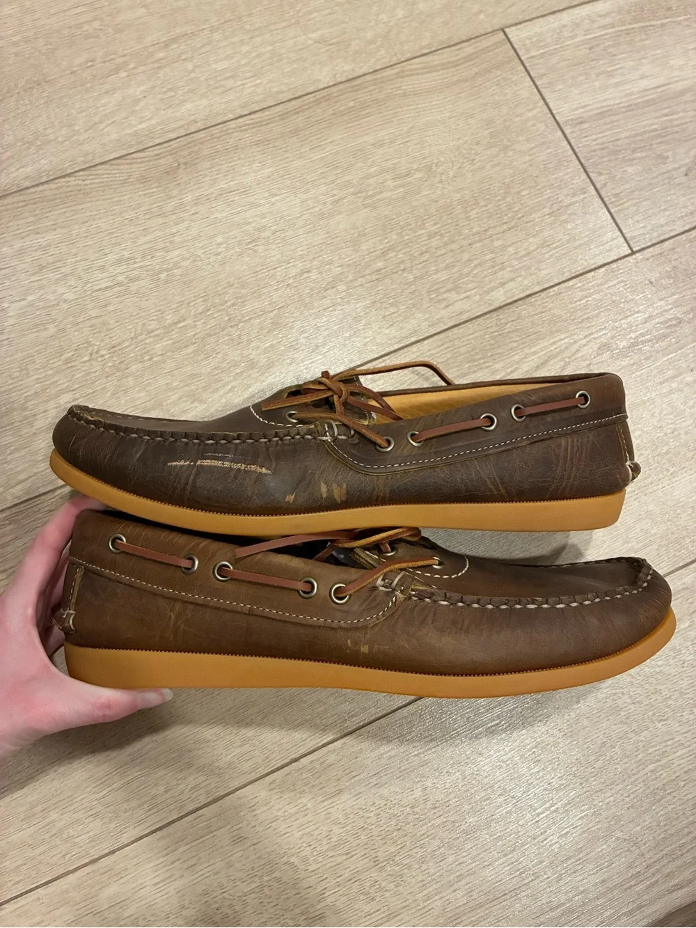NEW Easymoc Men’s Trooper Moc Loafers Crazy Horse Brown Made in USA Size 11.5